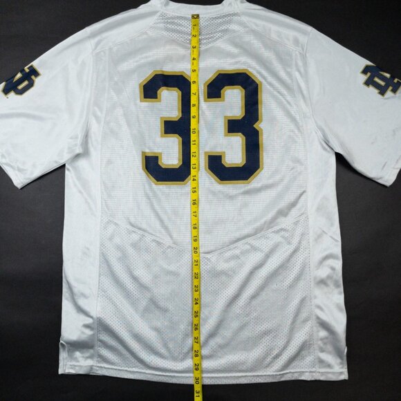 Notre Dame Fighting Irish Football Jersey Men's Large Under Armour #33 White - Picture 11 of 16
